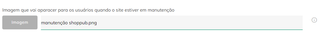 Imagem do campo de texto para a mensagem de manutenção.