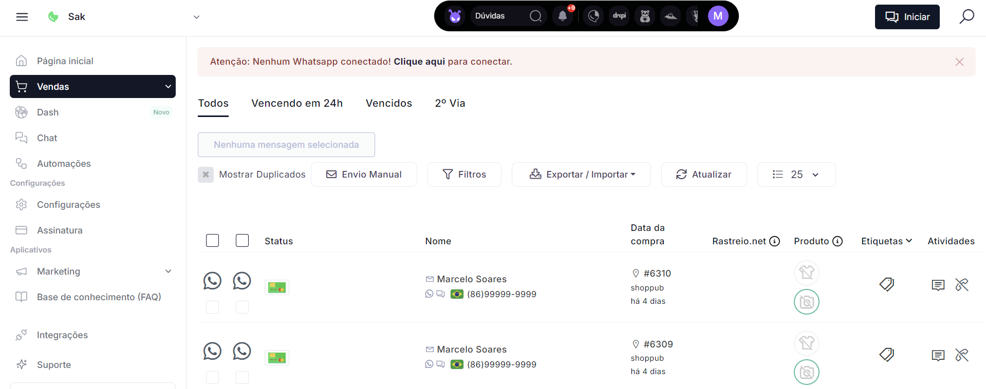 Dashboard de vendas