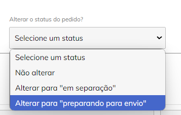 Alterar status do pedido