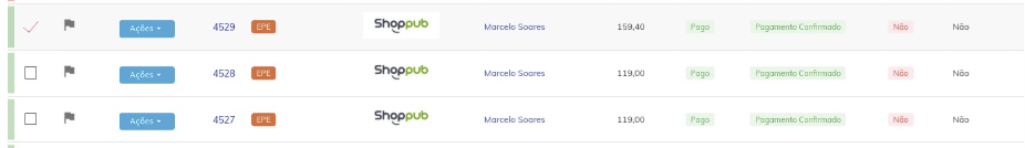 Marcar pedidos exportados