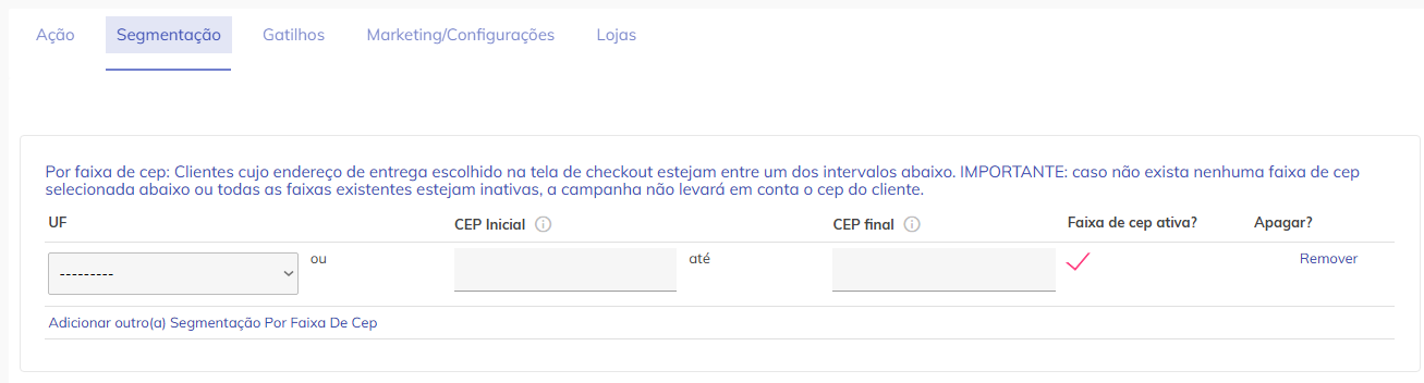Segmentação por CEP