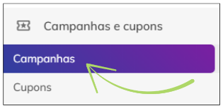 Tela do menu de campanhas.
