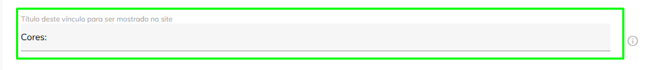 Campo para inserir o título do vínculo.