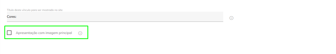 Opção de 'Apresentação com imagem principal'.