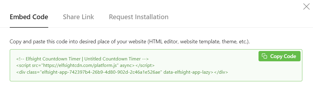 Código do widget