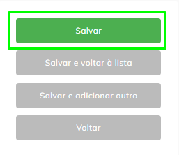 Botão Salvar e voltar à lista.