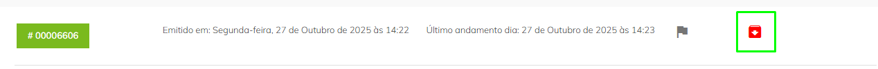 Ícone para desarquivar o pedido.