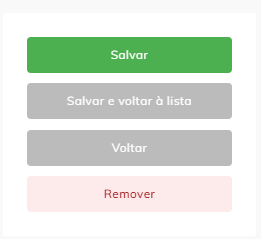 Botões de salvar.